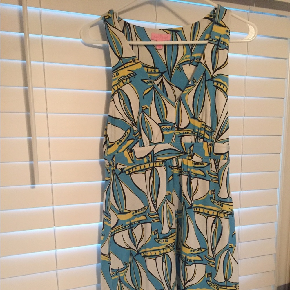 Lilly Pulitzer cotton sailboat dress.